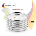 Stainless Steel Thali (Silver, Pack of 6)