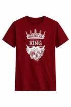 King Print Polyester T-Shirts for Mens ,Maroon 