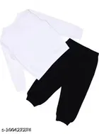 Chest Print Hosiery Clothing Set for Kids ,Black & White 