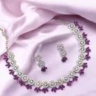 Alloy Choker Necklace with Earrings for Women 