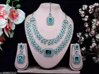 Silver Finish Double Layer Statement Necklace Set for Women 