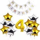 4th Happy Birthday Balloon Decoration Kit, White, Set of 1