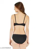 Cotton Blend Solid Lingerie Set for Women 