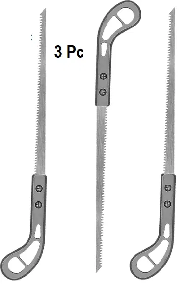 Stainless Steel Small Hand Saw for Gardening (Grey, Pack of 3)
