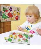 Wooden Fruits Puzzle Board Game for Kids (Multicolor)