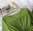 Polyester Solid Clothing Set for Girls, Olive 