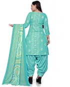 Cotton Suit Fabric with Dupatta for Women 