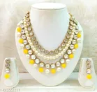 Stylish Kundan & Alloy Women’S Jewellery Sets, Yellow