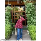 Rayon Printed Short Kurti for Women, Maroon 