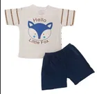 Cotton Blend Clothing Set for Boys (White, 0-3 Months)