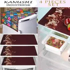 KANUSHI Industries® 1 Pc Fridge Cover for Top with 6 Utility Pockets + 3 Fridge Mats 