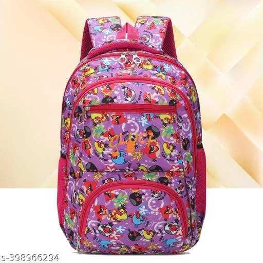Polyester Backpack Bag, Red
