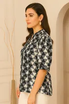 Women's Casual Wear Regular sleeve Geometric Print Top, XL