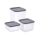 Fresherware Grey Square Containers Set of 3 