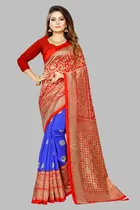Printed Saree with Unstitched Blouse for Women 