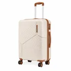 Safari Carter Pro CM 24 Inch [Medium] Trolley Bag with 360° Spinner 8 Wheels, Beige