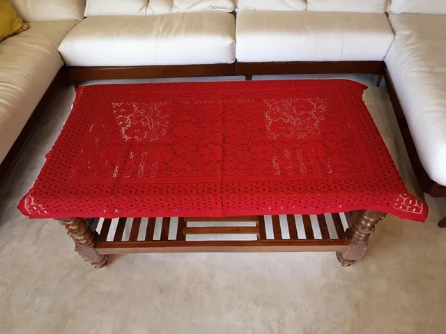 PVC Printed 4 Seaters Table Cover (Multicolor, 40x60 inches)