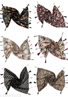 Poly Chiffon Scarves for Women, White, Pack of 6