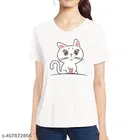 Cotton Round Neck Printed T-Shirt for Women 