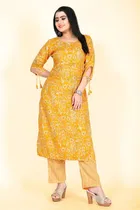 Cotton A-Line Kurti with Pant 