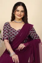 Georgette Woven Design Saree for Women 