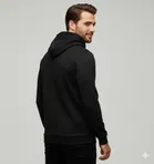 Fleece Printed Hoodie for Men, Black 