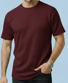 Polyester Round Neck T-shirt for Men, Multicolour, Pack of 2 
