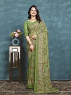 Georgette Printed Saree for Women, Multicolor, Pack of 2 