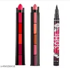 5 in 1 Lipstick (2 Pcs) with Eyeliner (Multicolor, Set of 2)