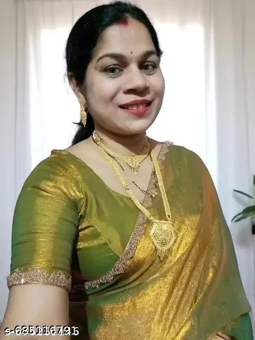 Chinnon Solid Saree For Women, Gold