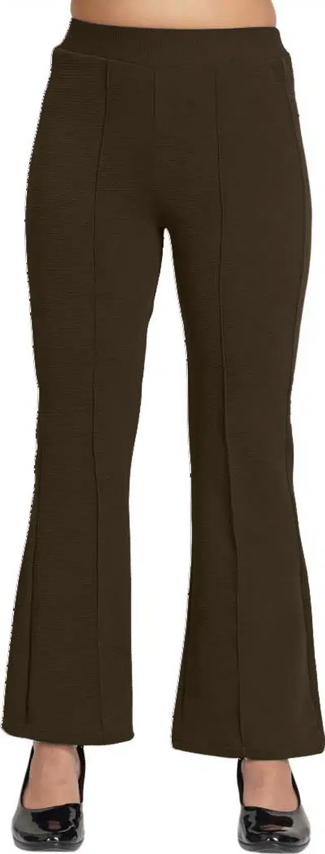 Polyester Solid Trouser for Women (Brown, 30)