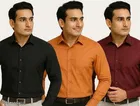 Polycotton Solid Shirts for Men, Multicolor 
