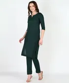 Viscose Rayon Embroidered A-Line Kurti with Pant 
