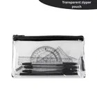 Oddy Transprent Zipper Pencil Pouch, Pen Case Document Pouch Travel Bags for School Office Supplies (Pack of 1)