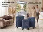 VIP Aristocrat Hard Shell Trolley Bag Set of 3 [Small, Medium & Large] with 360° Spinner 8 Wheels, Blue [20, 24 & 28 Inch]