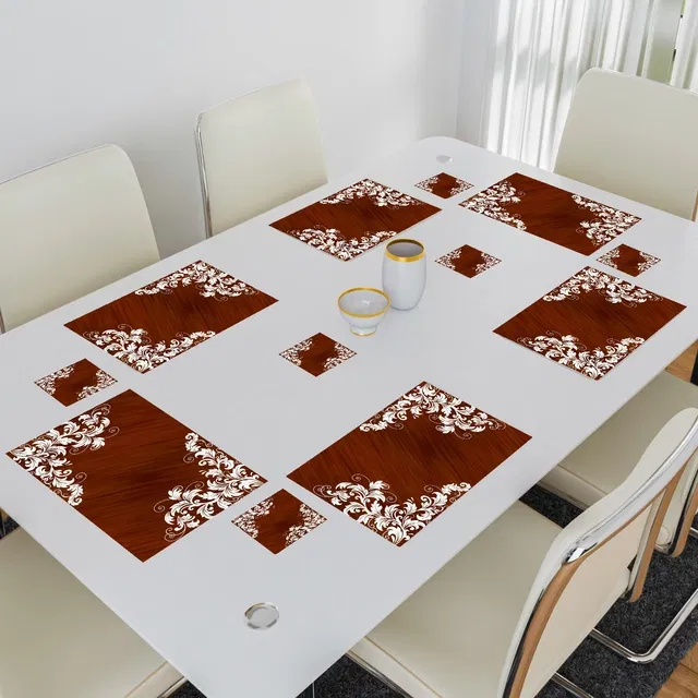 PVC Placemats for Dining Table (Multicolor, Pack of 6)