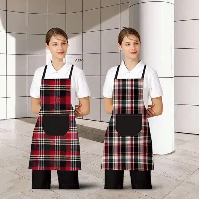 Cotton Kitchen Aprons (Multicolor, Pack of 2)