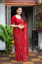 Georgette Printed Saree for Women 