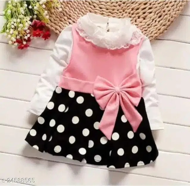 Silk Blend Full Sleeves Dress for Girls (Multicolor, 6-9 Months)