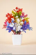 Plastic Artificial Flowers, Multioclor, Pack of 2