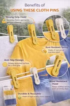 Strong Grip Plastic Clothes pins Set 12-Piece  Laundry Clips for Clothes Drying – Non-Slip, Durable, Multi-Color Pegs