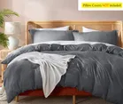 Sarangi Plain/Solid Duvet Cover 90x90inch Dark Grey
