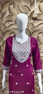 Rayon Slub Printed Kurti for Women 