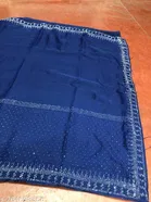 Cotton Silk Embellished Saree For Women, Blue