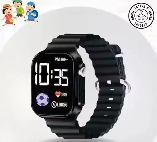Silicone Strap Digital Watch for Men & Women (Black, Pack of 1)