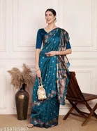 Jacquard Kanjeevaram Banarasi Silk Saree for Women 