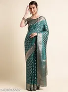 Organza Zari Woven Saree for Women 