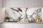 Black Gold Marble Luxury High Glossy  WaterProof , Stain Resistance Wallpaper 