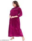 Velvet Nightdress Set for Women 