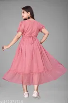 Fit and Flare Georgette Dress for Women 